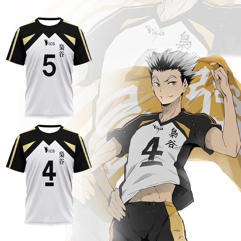 Haikyuu!! Áo thun tay ngắn hóa trang thành nhân vật anime Akaashi Bokuto