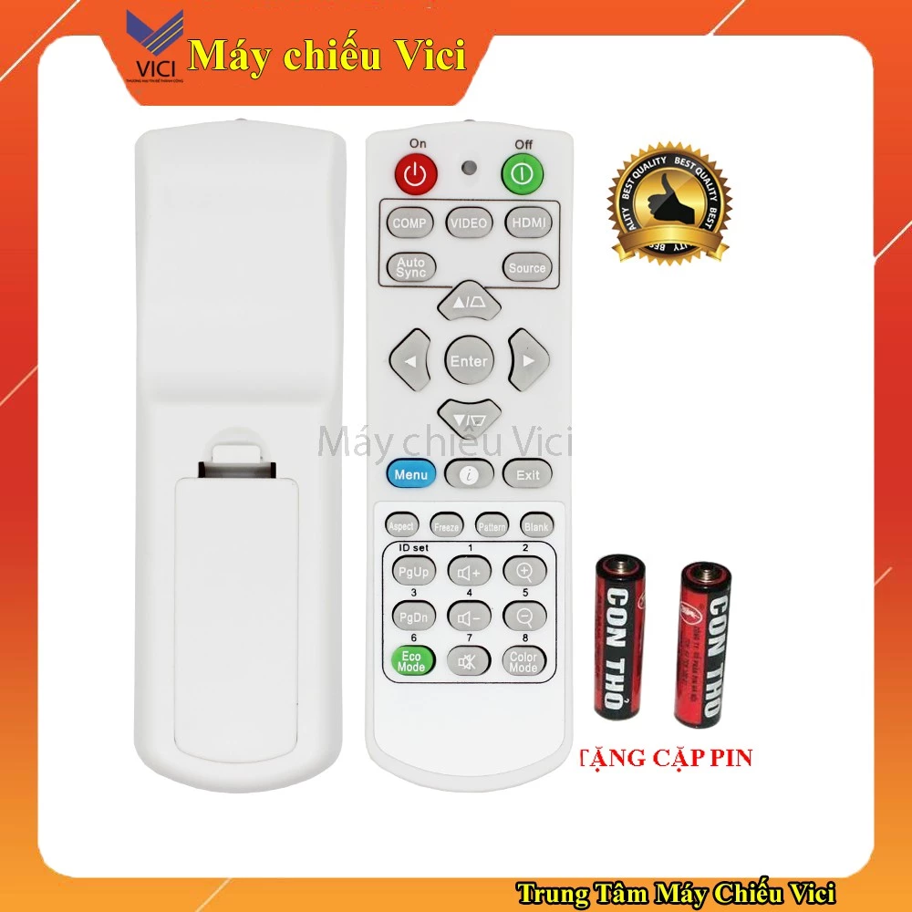 Điều khiển máy chiếu Viewsonic - màu trắng, tặng pin đi kèm, bảo hành 3 tháng sản phẩm