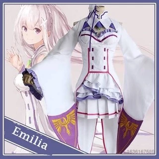 Bộ Tóc Giả Hóa Trang Nhân Vật Emilia Trong Re: zero