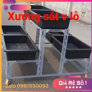 Kệ sắt v lỗ trồng rau Thông Minh 2 Tầng 6 khay (dùng sắt V3x3cm ,sắt V4x4cm và sắt V3x5cm) bao chắc 🥰