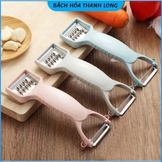 Dao bào đa năng inox 2 đầu nhiều màu siêu bén cao cấp ❤️FREESHIP❤️ Dao gọt củ quả thông minh 2in1 bằng lúa mạch đa năng