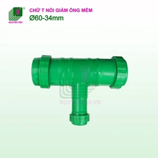 Tê nối giảm ống mềm phi 60 ra 34 có đai giữ | Phụ kiện ống mềm dùng cho hệ thống tưới