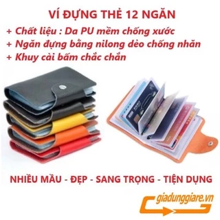 VÍ ĐỰNG THẺ căn cước (12 ngăn) tránh thất lạc bảo vệ thẻ ATM danh thếp card visit thẻ học sinh bằng lái xe tiện lợi