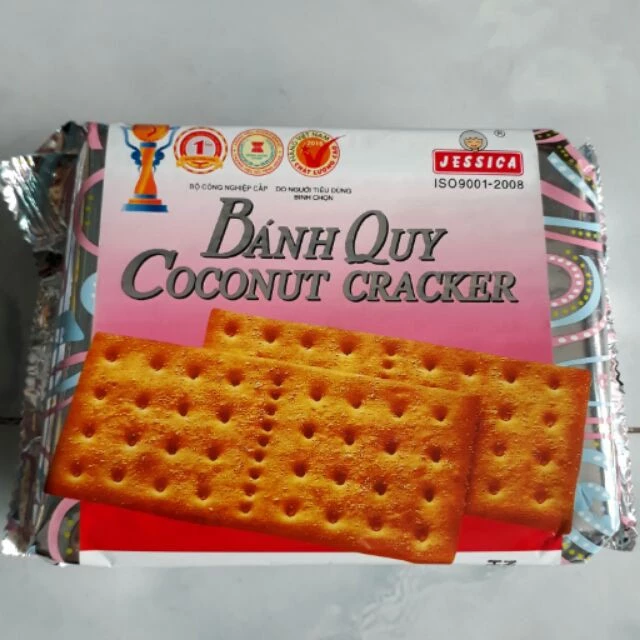 Bánh quy COCONUT CRACKER JESSICA® 178g / Bánh quy dừa vuông bọc giấy bạc