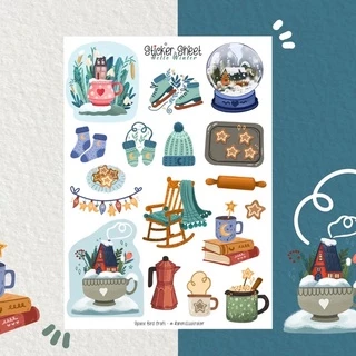 Sticker sheet hello winter - Sticker thiết kế | Bullet journal sticker