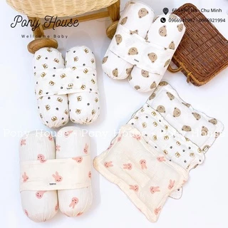 Bộ Gối Chặn Xô Sơ Sinh Boona Xô Muslin Ruột Bông Tự Nhiên Siêu Mềm Mại Chống Giật Mình Cho Bé Sơ Sinh