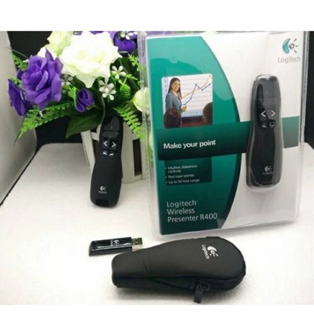 Bút trình chiếu R400 + tặng kèm túi  và pin (bh 12 tháng) laze đỏ