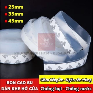 [CUỘN 2M] Ron (Gioăng) Cao Su Dán Khe Hở Chân Cửa 3M - Chống Bụi, Chống Nước, Giảm Tiếng Ồn, Ngăn Côn Trùng