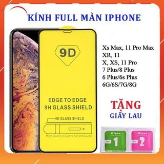 Kính cường lực full màn 9d iphone 6 - 7 - 8 - x -  xs -  xr -  11 -  11 pro max -  xs max -  iphone 12