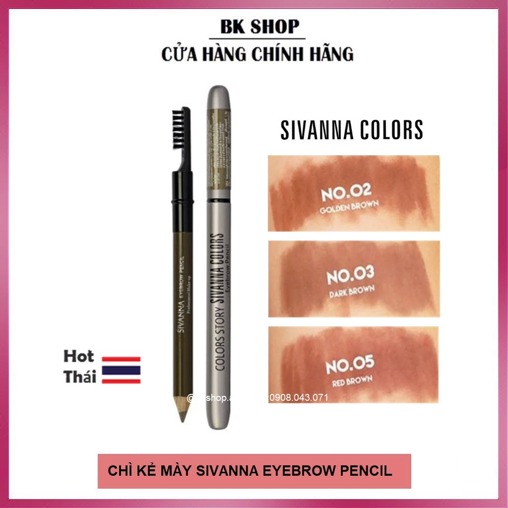 [Thái Lan] Chì Kẻ Mày Sivanna Colors Story Eyebrow Pencil ES004 [1.2g]