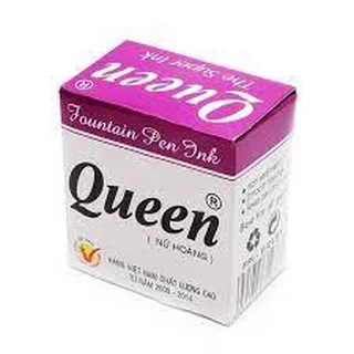 Mực Queen tím 30ml dùng cho bút máy, màu sắc tươi sáng