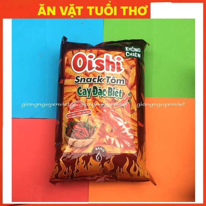 Bim bim snack Oishi Tôm Cay Đặc Biệt 68g Siêu to khổng lồ