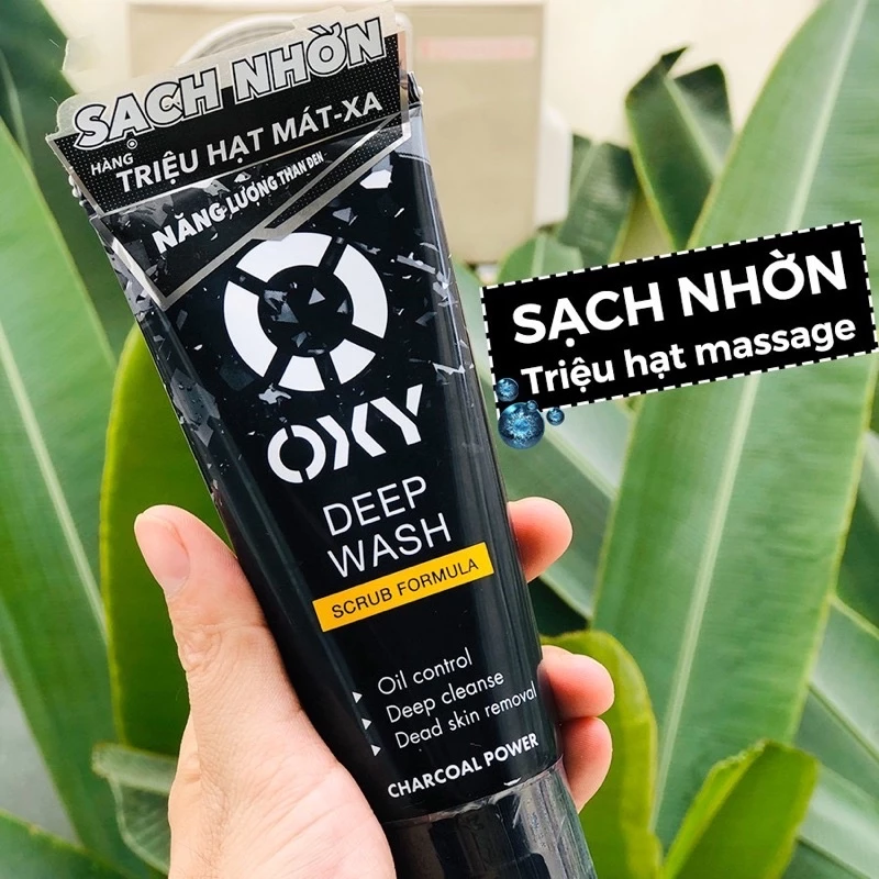 Sữa rửa mặt có hạt than tre làm sạch nhờn sáng da OXY 100g