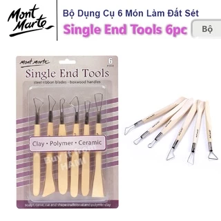 Bộ Dụng Cụ 6 Món Làm Đất Sét Mont Marte - Single End Tools 6pc