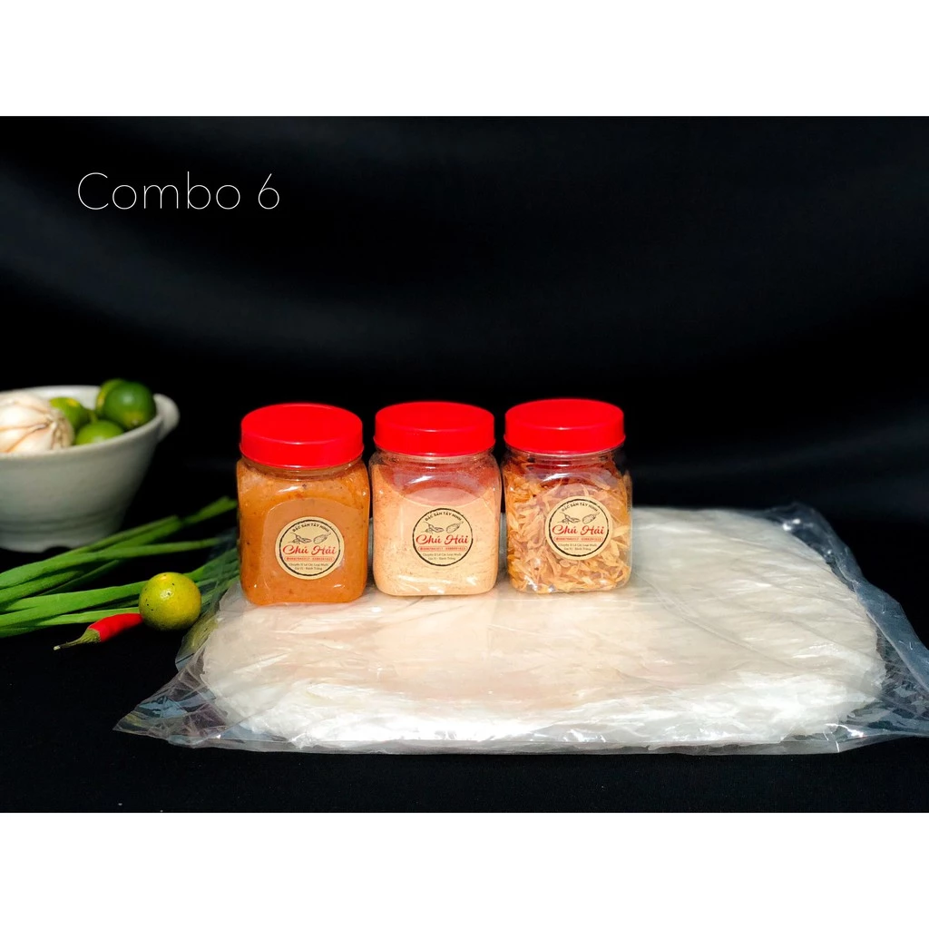 Combo 6: Combo bánh tráng sốt chấm muối nhuyễn hành phi Chú Hải