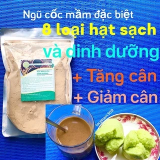 Giảm 25% ở video- Bột ngũ cốc mầm đặc biệt 8 hạt dinh dưỡng sạch gạo lứt điều mè đen nành đỏ đen đẹp da giảm cân lợi sữa