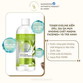 Nước Hoa Hồng Kiềm Dầu, Dịu Da Mụn Với Khoáng Chất Magma Facemed+ và Matcha Eveline Toner 400ml | Unknown Beauty