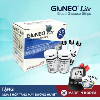Que thử đường huyết GluNeo lite hộp  ( 25 test / 50 test )  + Tặng túi kim chích máu ( Mua 5 hộp tặng máy đường huyết )