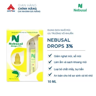 Dung Dịch Nhỏ Mũi NEBUSAL DROP 3% Công Thức Vàng Cho Trẻ Em Nghẹt Mũi Hộp 10ml