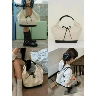 Hàn Quốc Niche Retro Khâu Canvas Tote Thời Trang Phù Hợp Với Túi Xách Một Vai Dung Tích Lớn Com