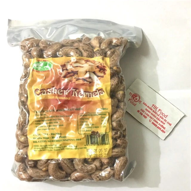 Hạt điều rang muối nguyên luạ 500g - túi hút chân k