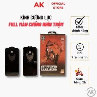 Kính Cường Lực KINGKONG Full Màn Chính hãng Chống Nhìn Trộm chính hãng WK