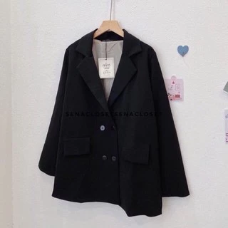 |🚛FREESHIP| ÁO KHOÁC BLAZER 2 LỚP QUẢNG CHÂU MÀU ĐEN KIỂU DÁNG ULZZANG HÀN QUỐC (Ảnh thật/ video)