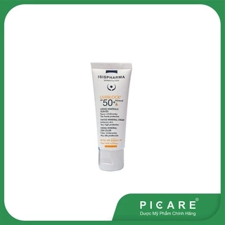 Kem chống nắng nâng tone da nhạy cảm Isis Pharma Uveblock SPF50+ Mineral Tinted Cream 40ml [ Có Màu ]