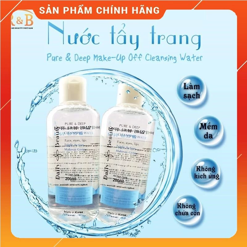 Nước tẩy trang Daily Beauty Pure & Deep Make-up Off Cleansing Water cho da dầu mụn