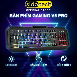 Bàn Phím Máy Tính Gaming SIDOTECH V5 PRO có dây LED RGB công thái học chống nước dành cho dân văn phòng và game thủ