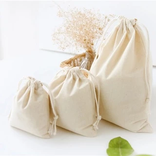 Túi dây rút cotton lanh đựng quần áo / mỹ phẩm / đồ lặt vặt tiện lợi