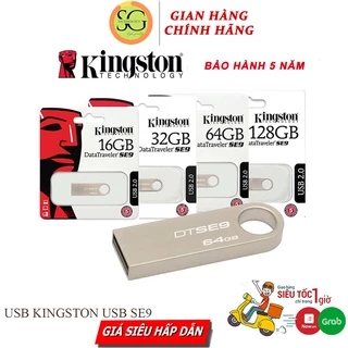 USB Kingston SE9 64Gb/32Gb/16Gb/8Gb/4Gb/2Gb [Hàng chất lượng] - USB 2.0, chống nước, Bảo hành 5 NĂM