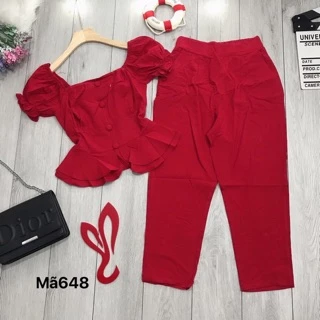 Sét peplum nút sẻ tà bigsize 60=>90kg