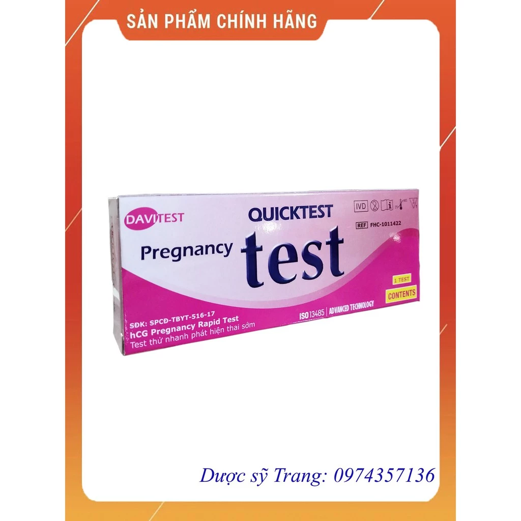 [CHE TÊN SP] Que thử thai chính xác QUICKTEST thử nhanh phát hiện thai sớm