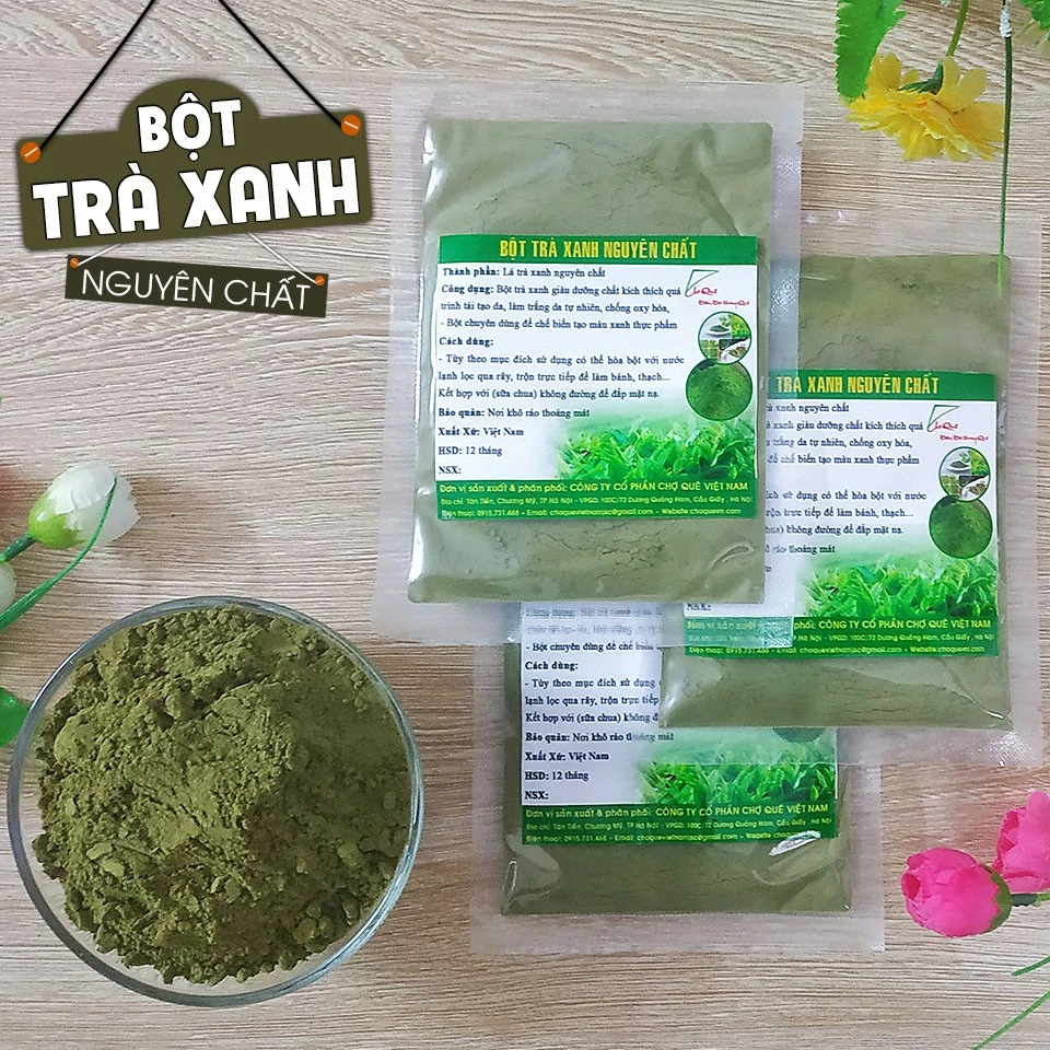 Combo 3 Gói Bột Trà Xanh 100g