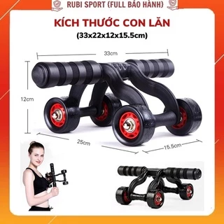 [Lăn  tập đẹp] Con Lăn tập bụng tập GYM YOGA thể dục thể thao nam nữ 4 bánh cao cấp tặng kèm thảm lót