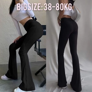 Quần Ống Loe Legging Bigsize Cạp Cao Lưng Thun Tôn Dáng