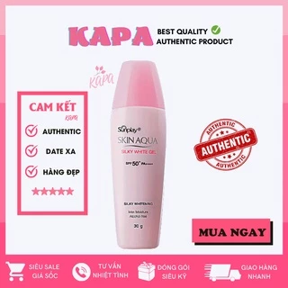 Kem chống nắng, dưỡng da trắng mịn SUNPLAY SKIN AQUA SILKY WHITE GEL(SPF50+,PA++++) [Mới] chuẩn