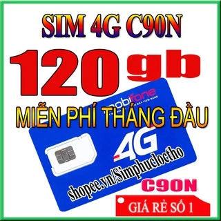 [Miễn phí tháng đầu] SIM 4G MOBI C90N 120 GB/THÁNG + 1000 phút gọi nội mạng + 50 phút liên mạng