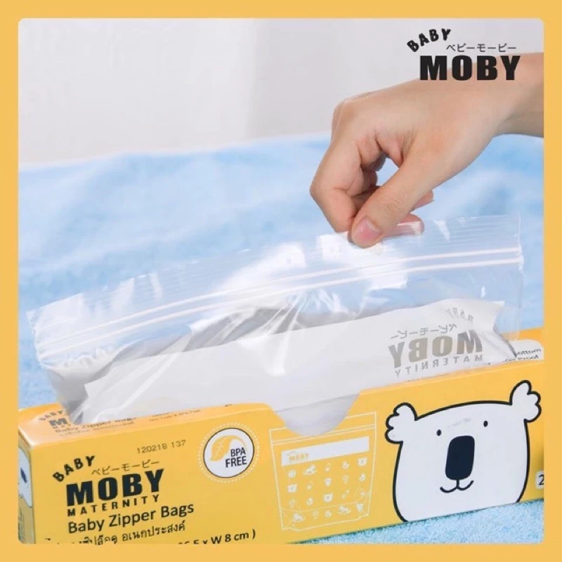 Túi zip đa năng cho mẹ MOBY 26x26,5x8 cm, túi zip trong suốt an toàn tiện lợi - Monnie Center