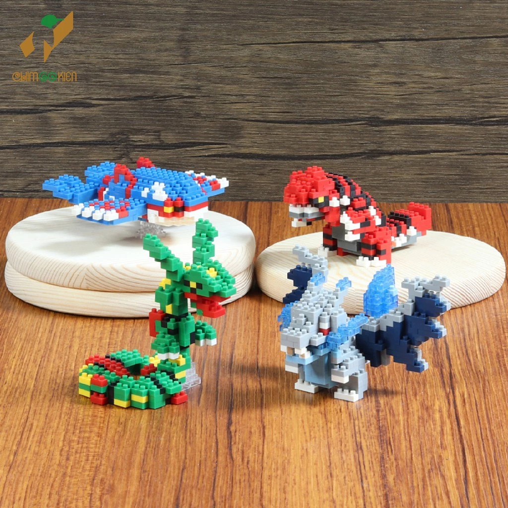 Bộ xếp hình nhân vật mô hình pokemon huyền thoại 200 chi tiết Rayquaza, Kyogre, Groudon và các loại pokemon khác