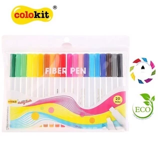 Bút Lông Màu Fiber Pen Thiên Long ColorKit - Bộ 20 màu