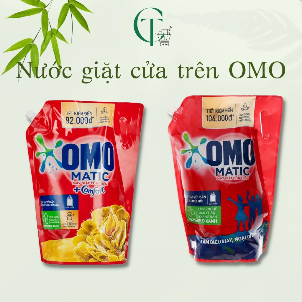 Túi nước giặt OMO MATIC Comfor tinh dầu thơm cho máy giặt cửa trên (3,6kg/túi)