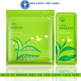 Mặt Nạ Ngủ Trà Xanh Matcha Laikou chính hãng bịnh 15 miếng