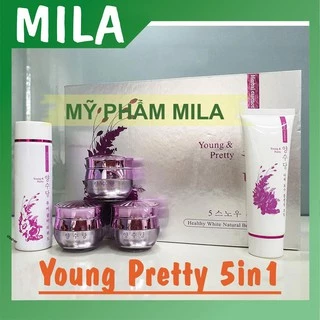 Bộ mỹ phẩm Young Pretty Hàn Quốc 5in1, mỹ phẩm làm mờ nám tàn nhang và làm trắng da.