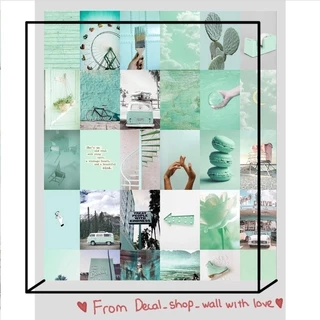 [FREESHIP  EXTRA] Wall Collage dán tường trang trí decor phòng ngủ - theme Mint bạc hà