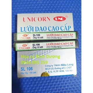 [BÌNH DƯƠNG] Hộp 10 lưỡi dao rọc giấy unicorn giá rẻ 45 độ loại nhỏ/to