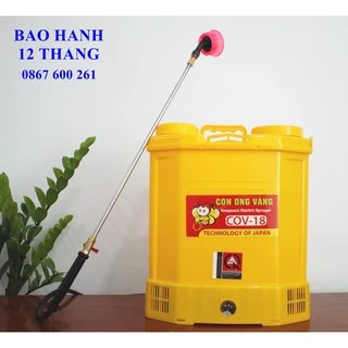 HOT! Bình Xịt Điện phun thuốc trừ sâu Con Ong Vàng 18D, Máy bơm thuốc khử trùng dùng acquy, bình xịt tưới cây