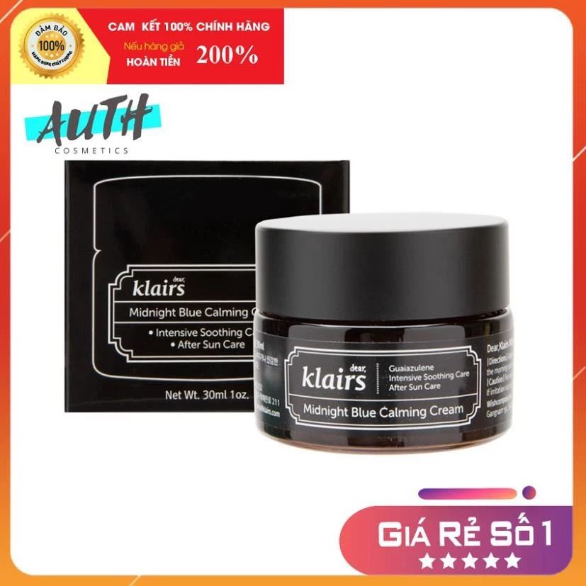 [ SALE KHÔ MÁU ] Kem Dưỡng Phục Hồi Da Ban Đêm Klairs Midnight Blue Calming Cream 30g