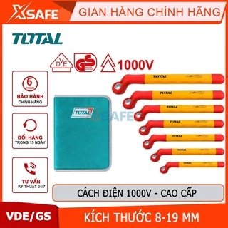 Bộ cờ lê đầu vòng 7 chi tiết cách điện 1000V TOTAL THKISPA0702 8-19mm cơ khí mở bulong sửa chữa ô tô - [CHÍNH HÃNG]